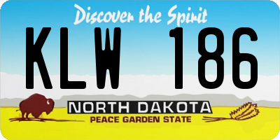 ND license plate KLW186