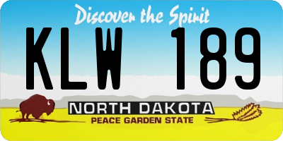 ND license plate KLW189