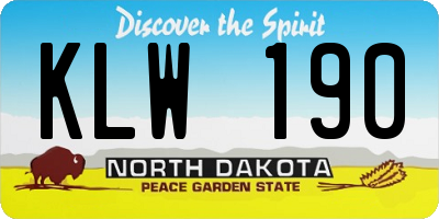 ND license plate KLW190