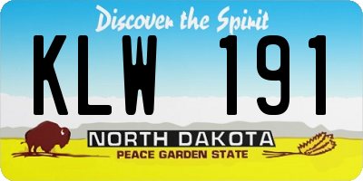 ND license plate KLW191