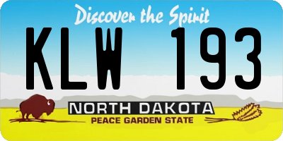 ND license plate KLW193