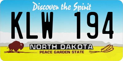ND license plate KLW194