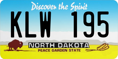 ND license plate KLW195