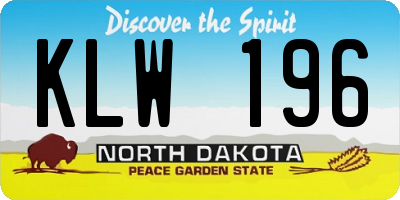 ND license plate KLW196