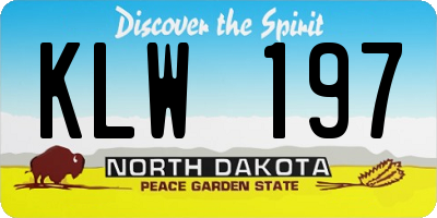 ND license plate KLW197