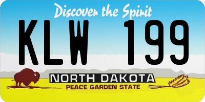 ND license plate KLW199