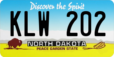 ND license plate KLW202