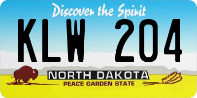 ND license plate KLW204