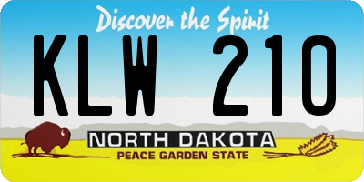 ND license plate KLW210