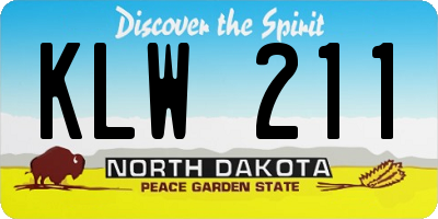 ND license plate KLW211