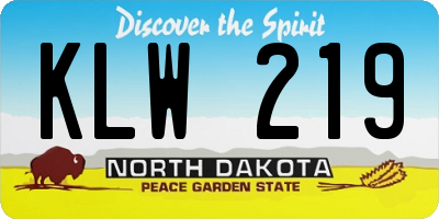 ND license plate KLW219