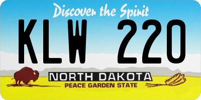 ND license plate KLW220