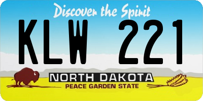 ND license plate KLW221