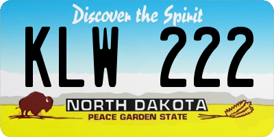 ND license plate KLW222