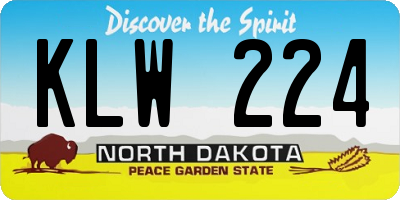 ND license plate KLW224