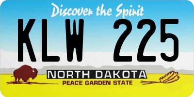 ND license plate KLW225