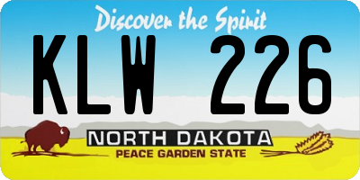 ND license plate KLW226