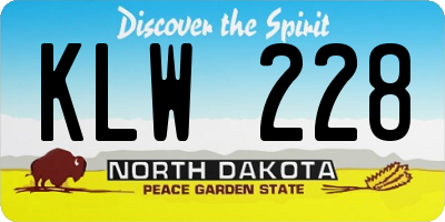 ND license plate KLW228