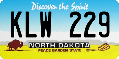 ND license plate KLW229