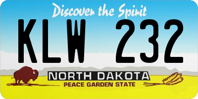 ND license plate KLW232