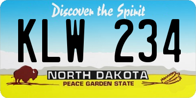 ND license plate KLW234