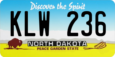 ND license plate KLW236