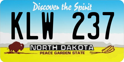 ND license plate KLW237