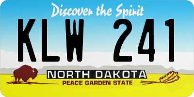 ND license plate KLW241