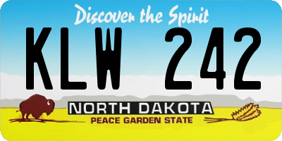ND license plate KLW242