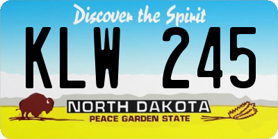 ND license plate KLW245