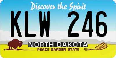 ND license plate KLW246