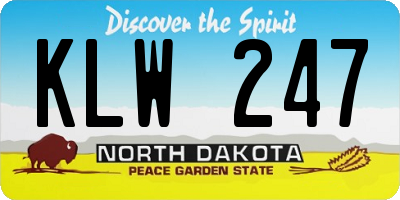 ND license plate KLW247