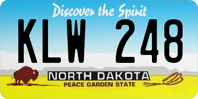 ND license plate KLW248