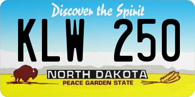 ND license plate KLW250