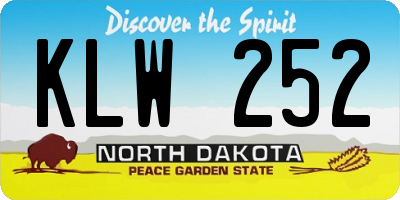 ND license plate KLW252