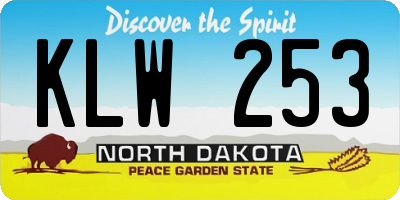 ND license plate KLW253
