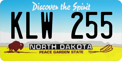ND license plate KLW255