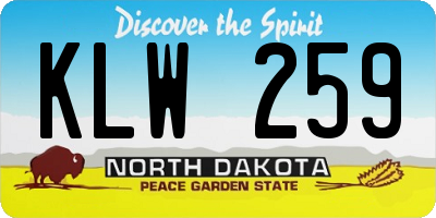 ND license plate KLW259