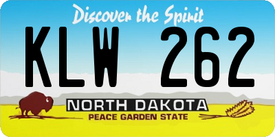 ND license plate KLW262