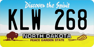 ND license plate KLW268