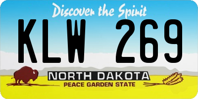 ND license plate KLW269