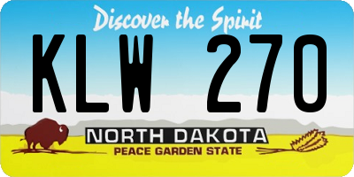 ND license plate KLW270