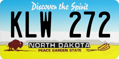 ND license plate KLW272
