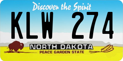 ND license plate KLW274