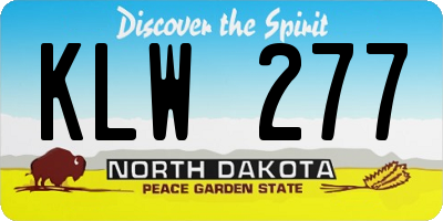ND license plate KLW277
