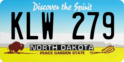 ND license plate KLW279