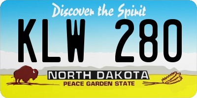 ND license plate KLW280