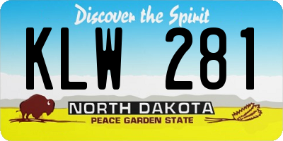 ND license plate KLW281