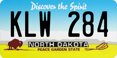 ND license plate KLW284
