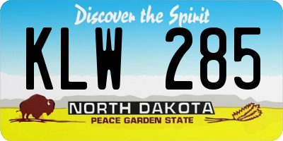 ND license plate KLW285